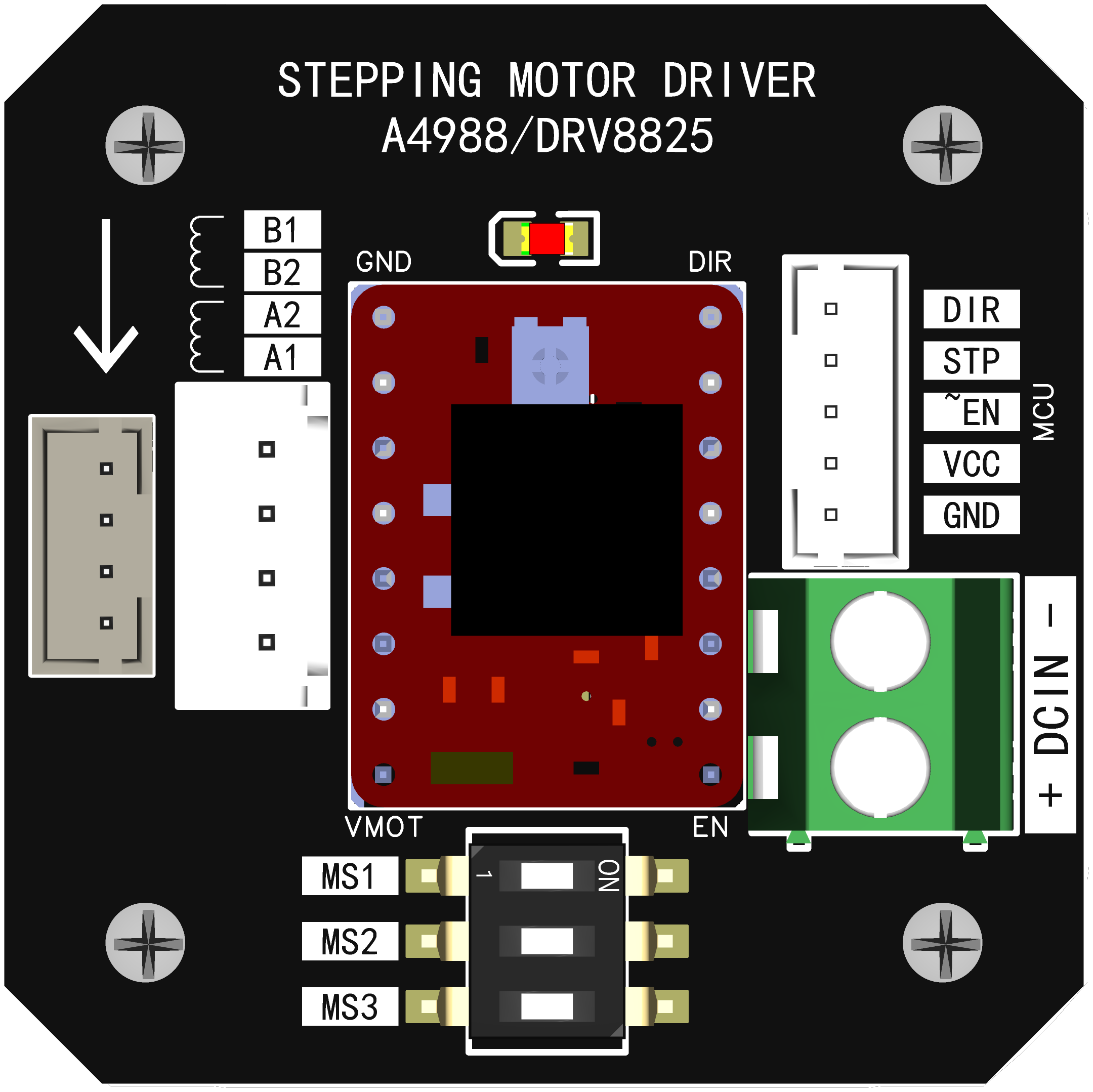 42步进电机驱动底板A4988_DRV8825（有电机）